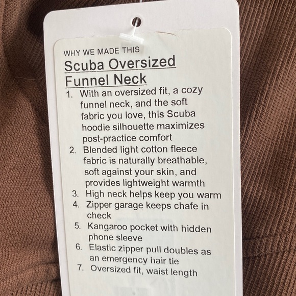 ❤️ Lululemon Scuba Funnel Half-Zip Java Size M/L NWT - Picture 8 of 9